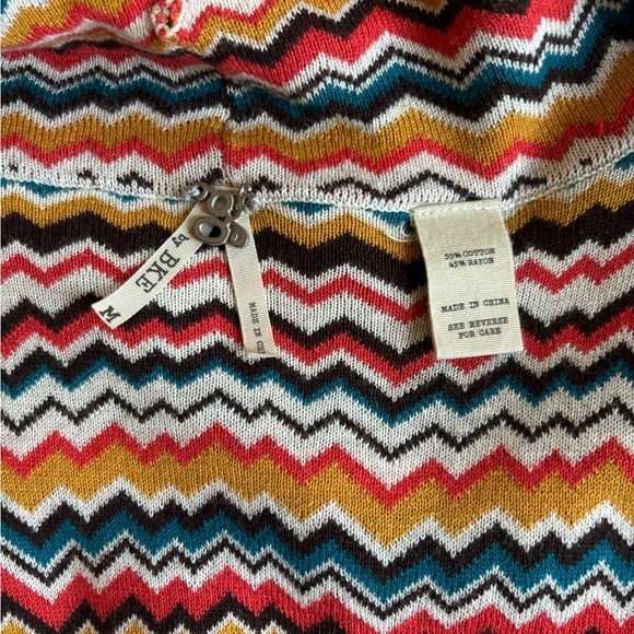 BKE Buckle Cardigan Sweater Womens Stripe Fringe Trim Southwest Boho Sz M - Picture 6 of 6
